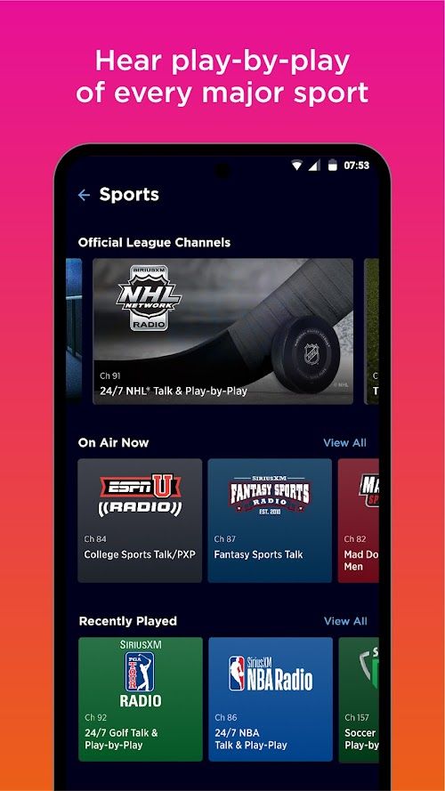 SiriusXM: Music, Sports & News screenshot