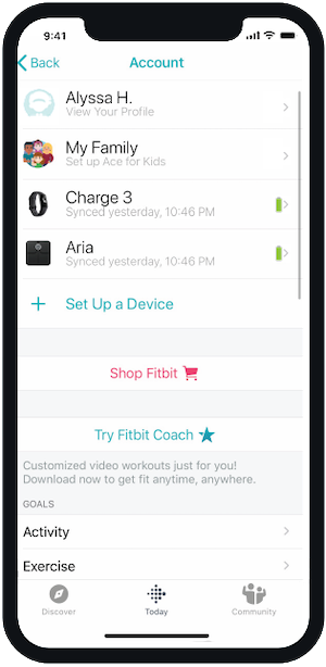 Fitbit screenshot