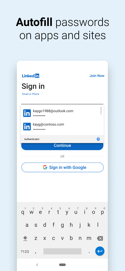 Microsoft Authenticator screenshot