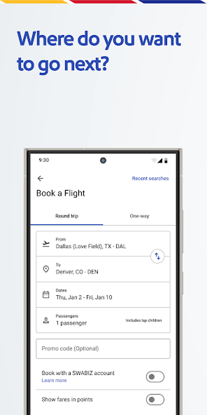 Southwest Airlines screenshot